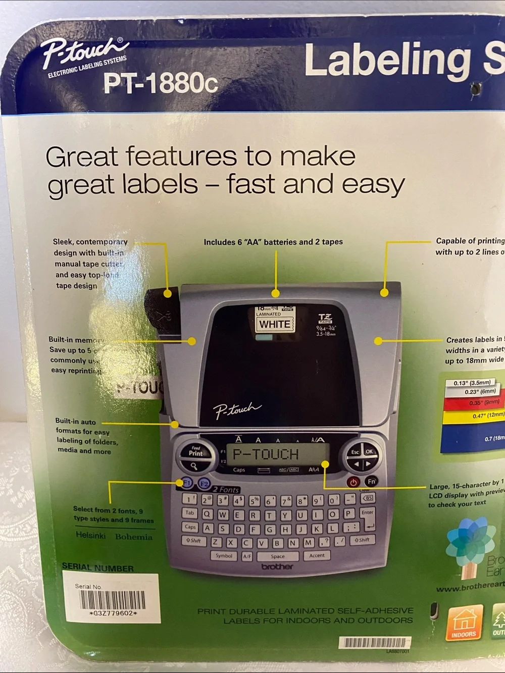 NIP Brother PT-1880c Labeling System